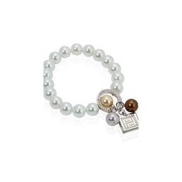 Pulsera perlas y detalles plateados Pertegaz
