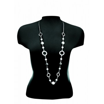 Collar de perlas blanco y dorado Pertegaz